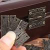 20/1Sets Antique Bronze Hinges Vintage Cupboard Cabinet Fitting with Screws Jewelry Boxes Wooden Case Hinge Furniture Hardware