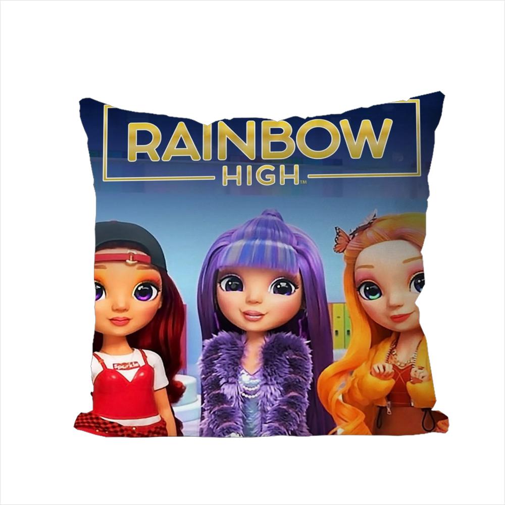 Rainbow High Pillow Case For Car Sofa Decorative Home Doublesided Print Plush Square Throw Pillow Cushion Cover