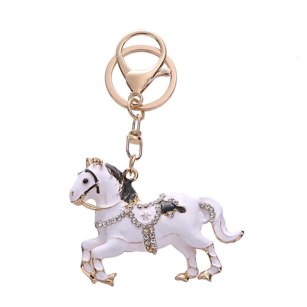 Sparkling Rhinestones Horse Keychain Colorful Backpack Pendant Car Key Chain Backpack Decoration