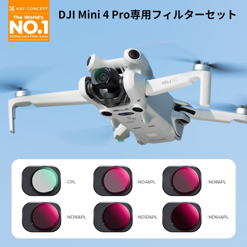 Concept DJI Mini 4 Pro Adjustable Light AGC Optical Contrast Nano and K&F Filters CPL+ND4&PL+ND8&PL+ND16&PL+ND32&PL+ND64&PL, Reduction, Glass,