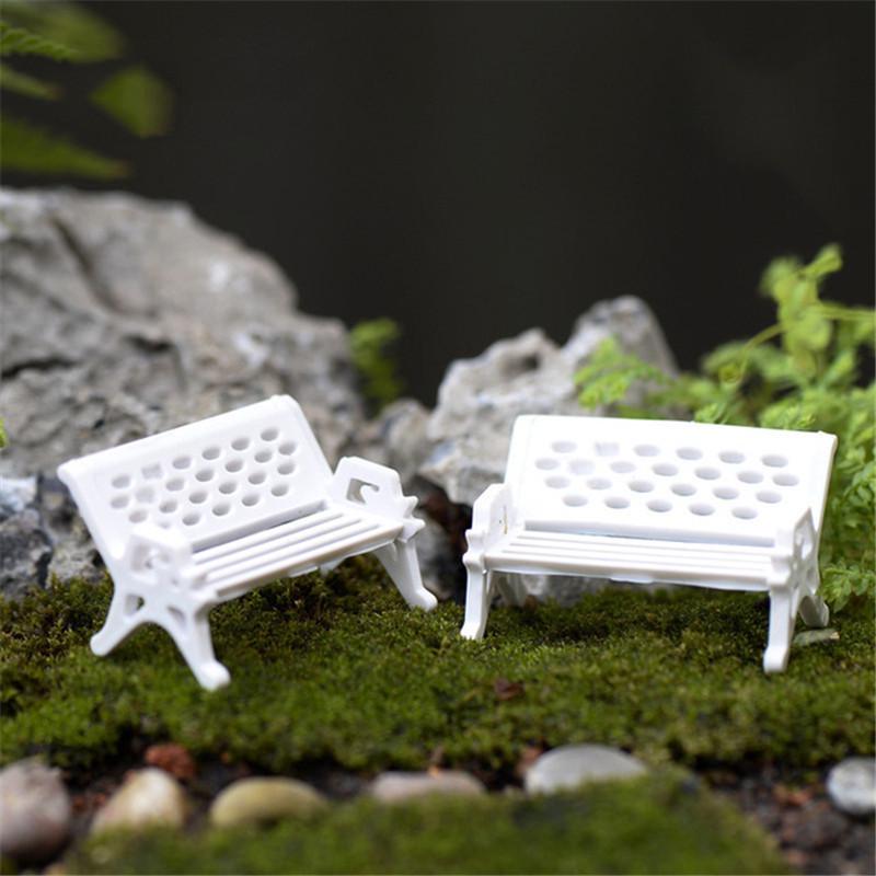 Mini Park Recliner Chair and Sand Table Stool for Micro Landscape and Potted Ornament Simulation
