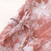 Damen Baumwoll Sommer Kimono-Stil Gaze Bademantel Pyjama, Große Größen, Mittellang Jacquard Nachtwäsche