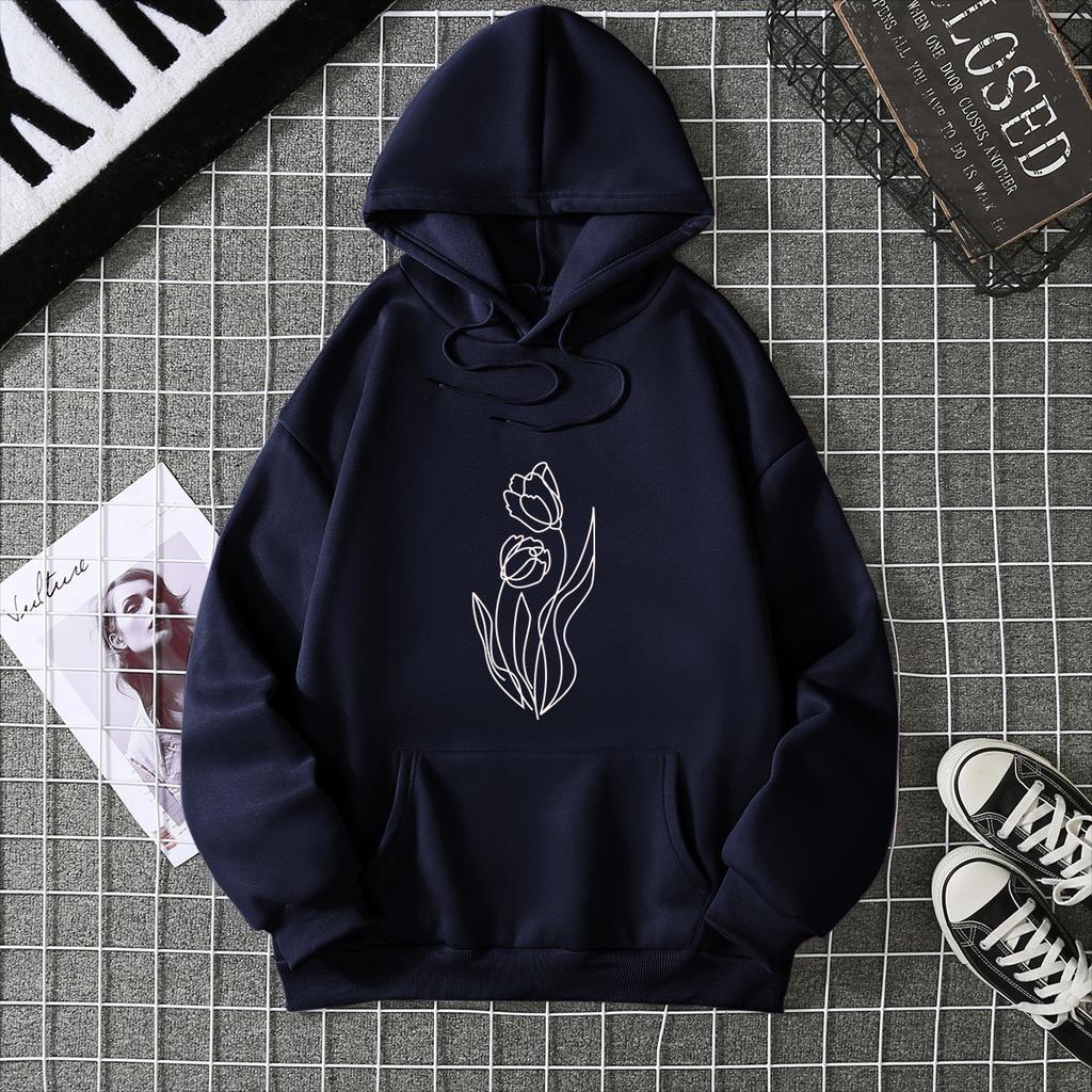 Large size hooded fleece sweater women's 2025 autumn and winter new loose large size tide
