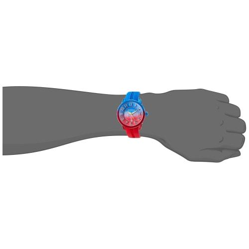 Tendence De'Color Ultraman Zero Model Blue/Red Dial Aluminum Mineral Glass Quartz 42mm Watch TY933004 Red