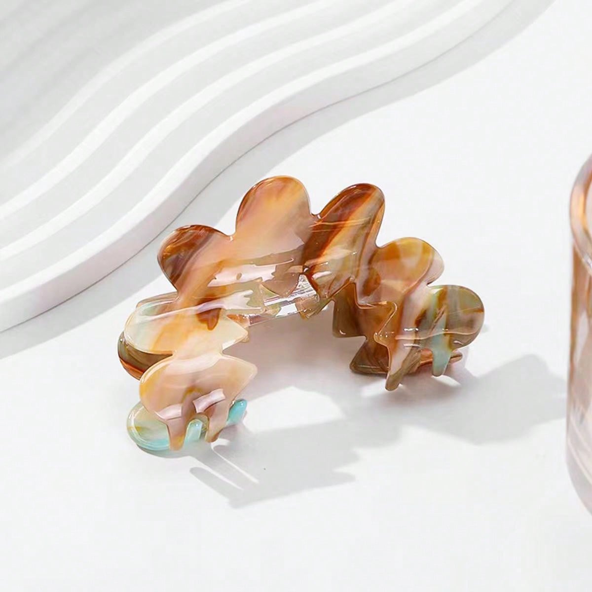 

1 шт. элегантная заколка для волос из ацетата, изысканная и легкая текстура, заколка-акула, аксессуар для волос на затылок