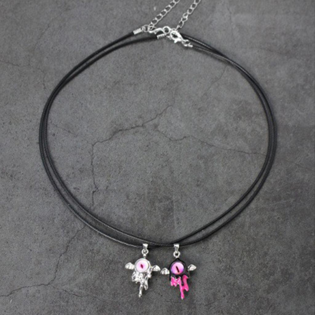 Gothic Liquid Heart Pendant Necklace Devil Eye Cross Choker Punk Devil Eye Clavicle Chain for Women Jewelry Accessories