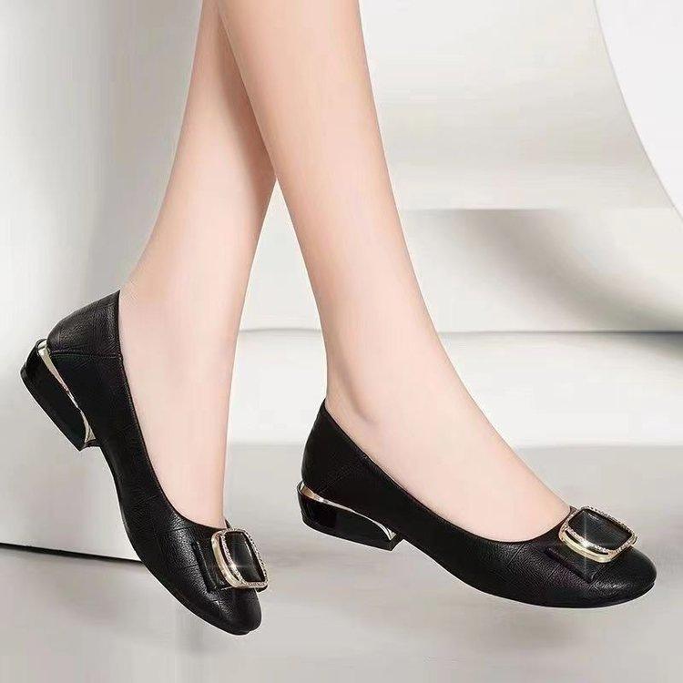 Super soft sole single shoes low heel small leather shoes spring and summer new high quality soft leather shallow mouth low top casual shoes