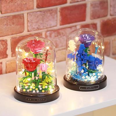 DIY Micro Flower Building Blocks Mini Bricks Particles Eternal Life Flowers Home Decor Assembling Puzzle Toy Children Xmas Gifts