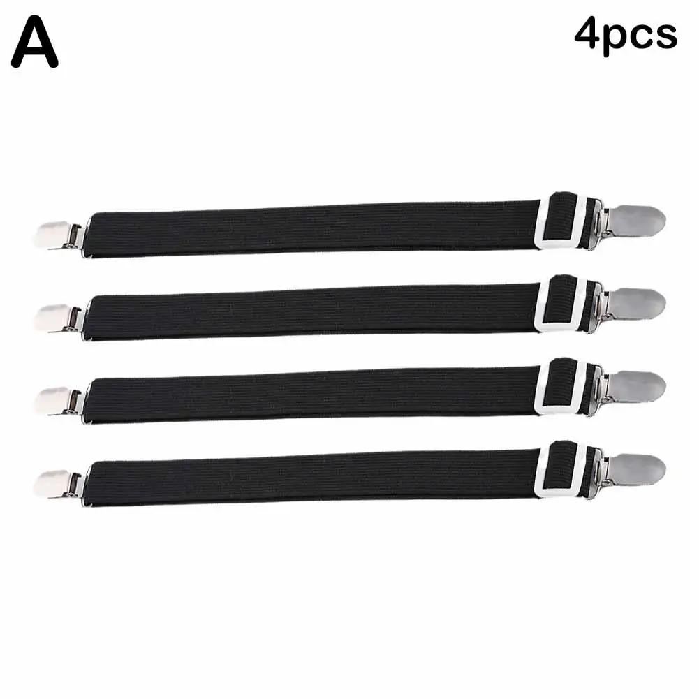 

4 шт. эластичная застежка для простыни, зажимы для простыни, зажим для стола, ремень для фиксации кровати, оптовая продажа, регулируемая пряжка, ткань G8M1