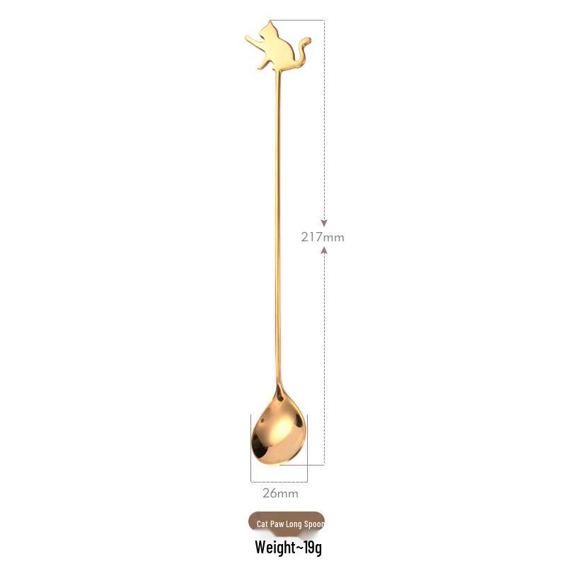 

Gold Cat Claw Stainless Steel Stirring Spoon