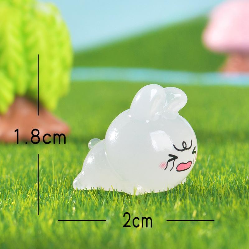 Cute, Glow-in-the-dark Mischievous Little Rabbit Decoration Doll House Landscape Office Home Trinket