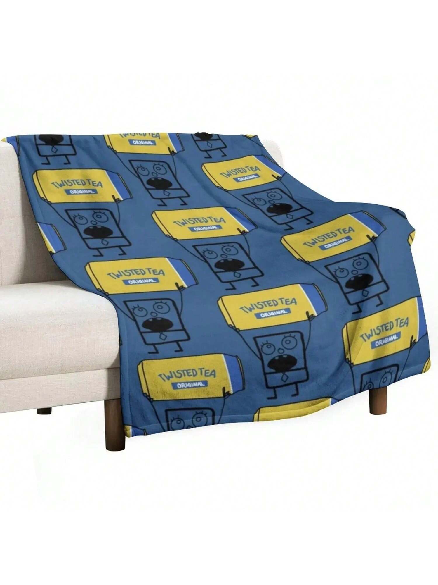 

Doodlebob Twisted Tea Throw Blanket For Sofa Loose Blankets 75X95CM серый