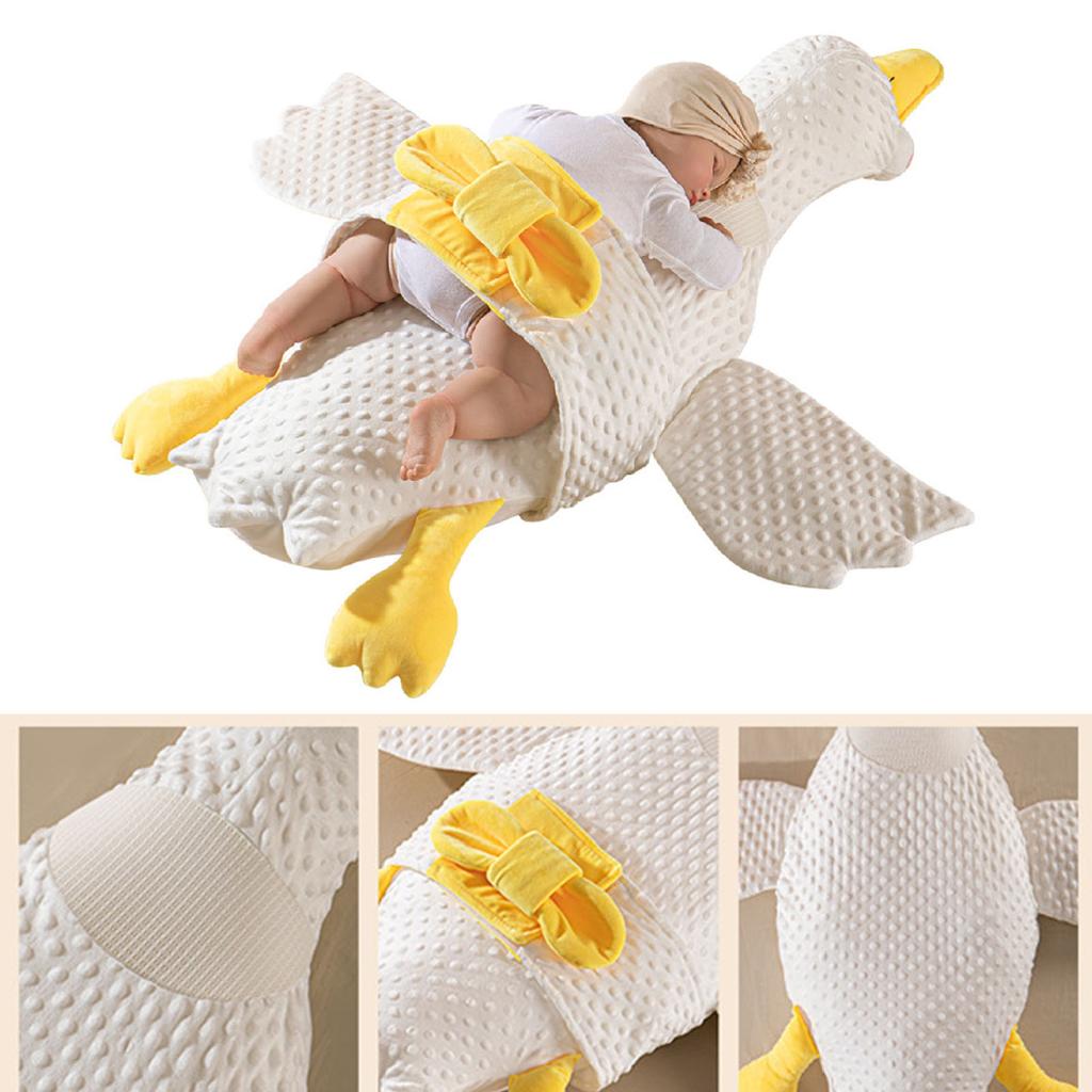 Baby Soothing Sleep Pillow Newborn Baby Exhaust Pillow Big Goose Baby Pillow for Sleeping Bow Tie