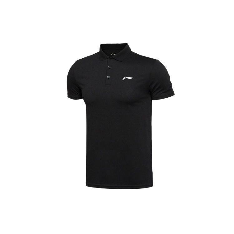 

Li-Ning Embroidered Logo Polo Shirt Unisex Polo Shirts Black APLS141-1 M