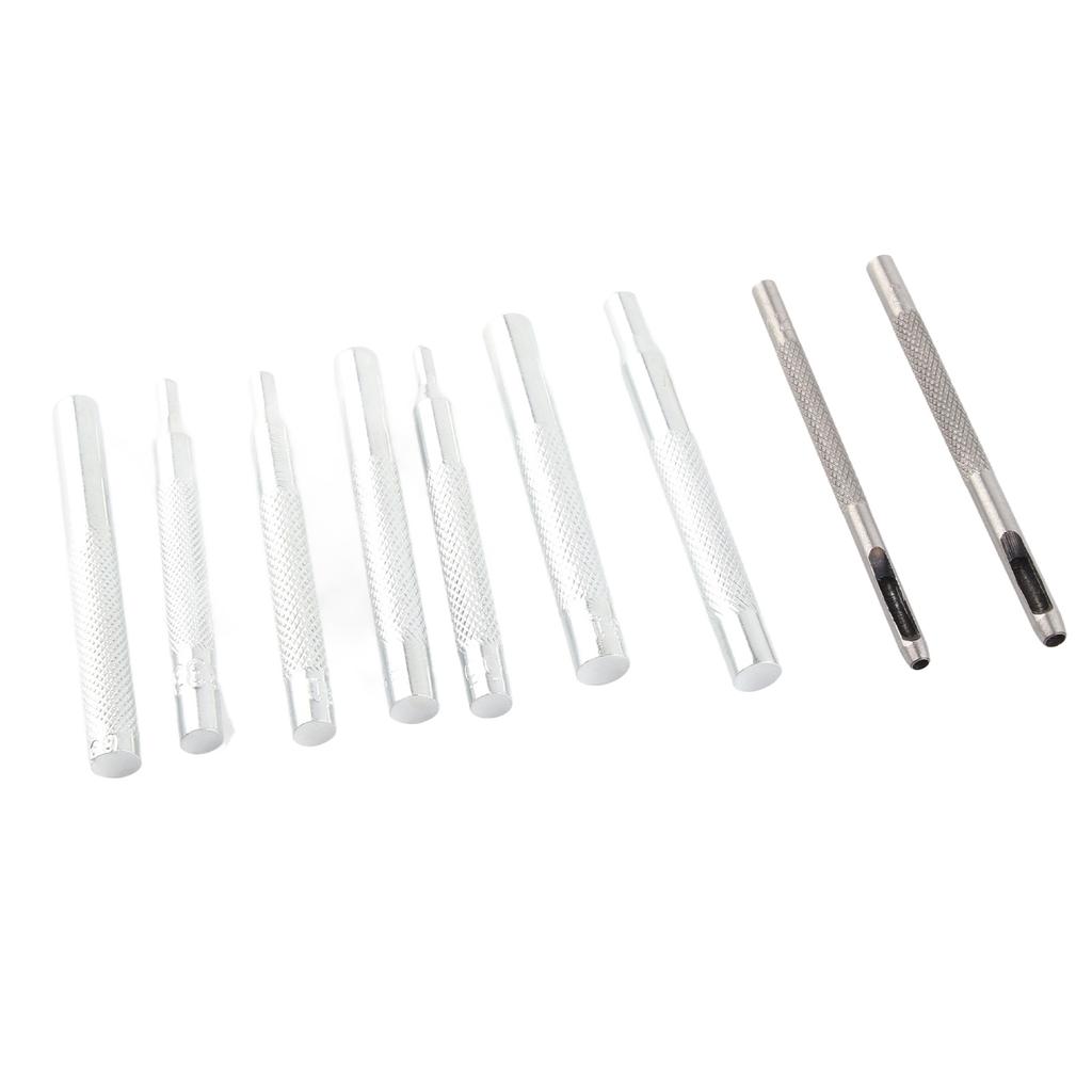 11pcs Set Leather Craft Snap Fastener Setter Rivet Setting Punch Die Tools with Hole Punches
