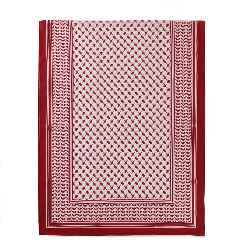 Arabic Pearl Chiffon Desert Hijab: Long Printed Silk Scarf & Sunscreen Headscarf