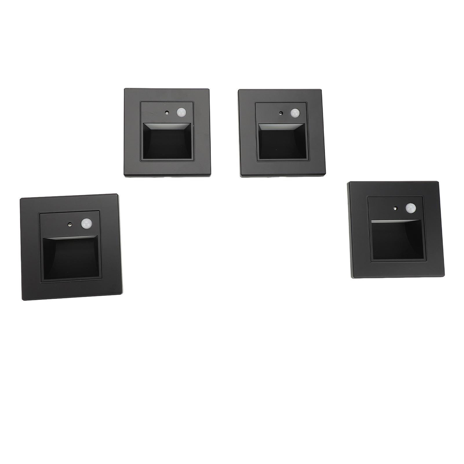 

4pcs Motion Sensor Step Lights Intelligent Induction Embeddded Installation Bedroom Sensor Night Light for Stair Hallway Bedroom
