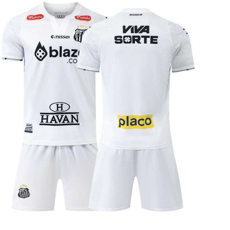 Football training jersey 2425 Santos home football jersey No. 10 Neymar jersey white Brazilian league sports #20