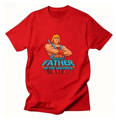 Heunisex Greatest Father In The Universe Tshirt Retro Cartoon Dad Gift Cotton Short Sleeve