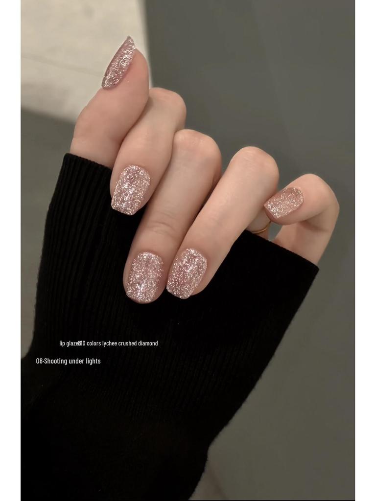 2025 High-End Nude Gel Nail Polish Bundle - 10 Colors, Crushed Diamond Finish, Ultra Glittering, Skin-Brightening