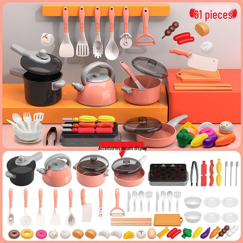Kids' Play Kitchen Set: Cooking and Fruit Cutting Fun