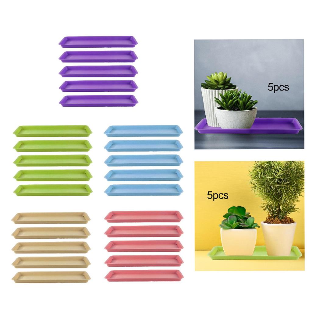 5Pcs Plant Saucers Plant Trays ,Rectangular, Flower Pot Trays, Flower Pot Saucers for Yard Garden Balcony Courtyard