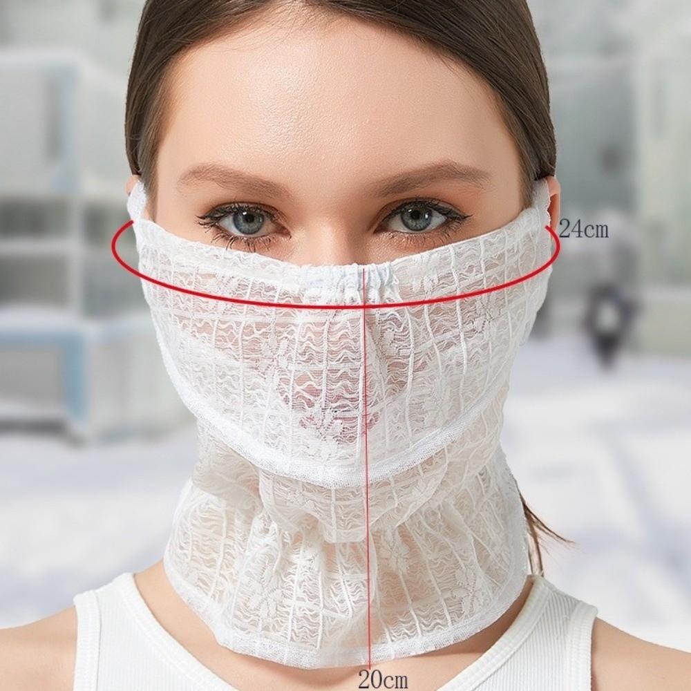 Dustproof Sunscreen Mask Neck Protection Mask Trend Lace Face Cover  Summer
