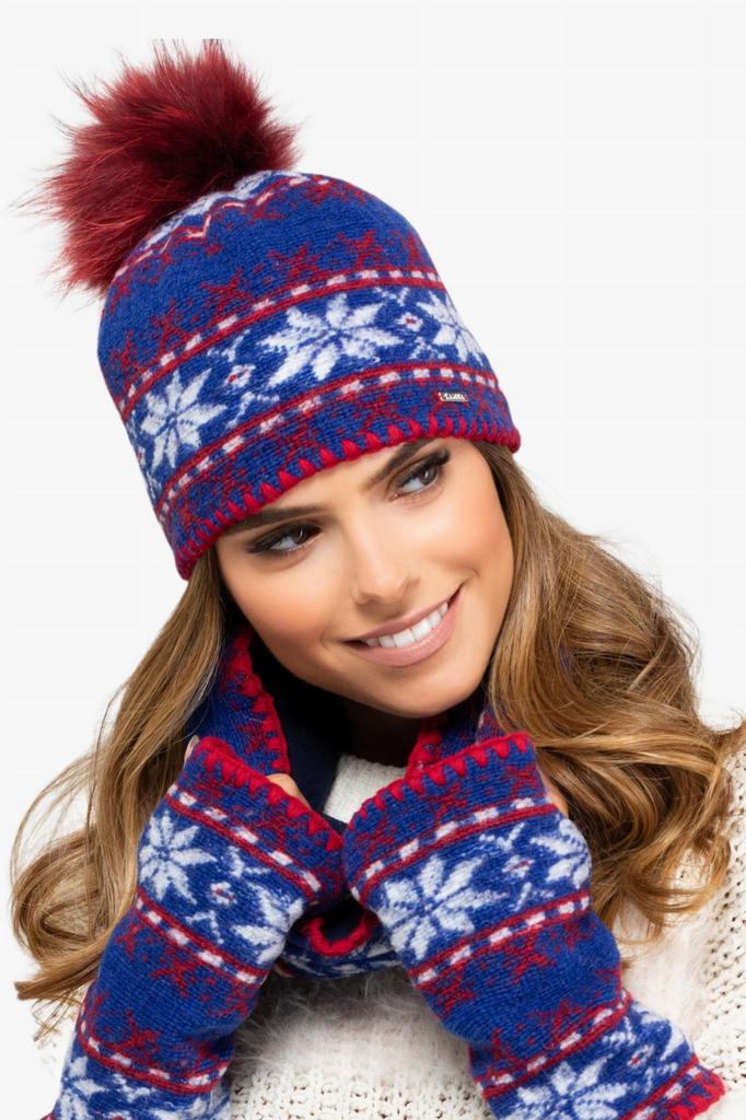Annapolis Women' Set Hat with Snood Color Blue