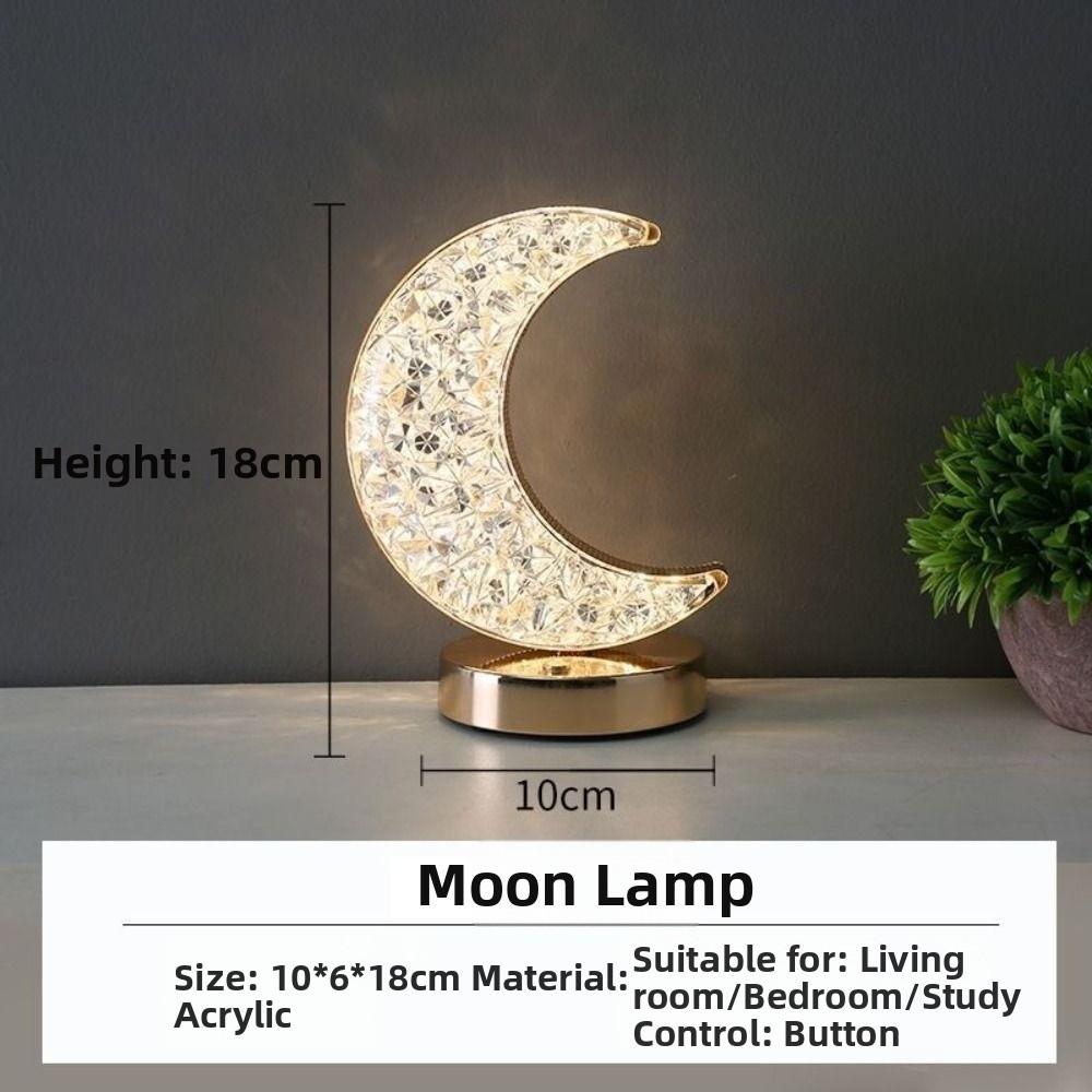 USB Rechargeable Crystal Night Light Dimmable Desk Light New Beside Lamp