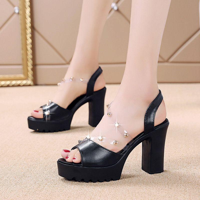 Fashion Women's Sandals Wedge With Platform Waterproof Super-high Heel Ladies Shoes Luxury 2025 Pvc Summer Designer Quality Sandal Sales