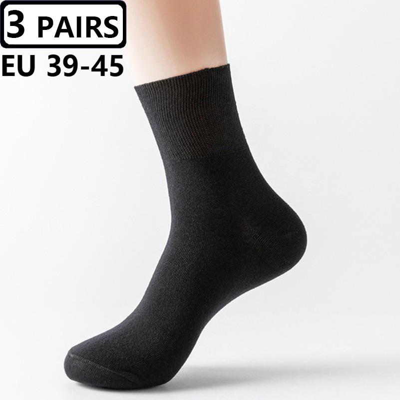 3 Pairs/lot Men's Large Socks Plus Big Size EU48,49,50 All-match Casual Business Anti-Odor Men Socks Sox Meias Calcetines Hombre