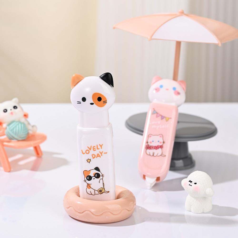 1/4pcs Lovely Cat Correction Tape Cute Cartoon Kitty Press Function Correcting Tapes Office School A3168
