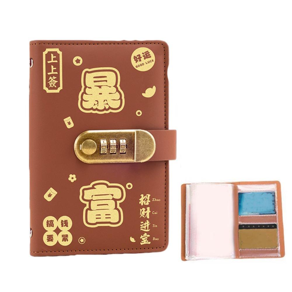 Wallet Storage Saving Money Binder With Password Lock Account Book Planner Organizer Family