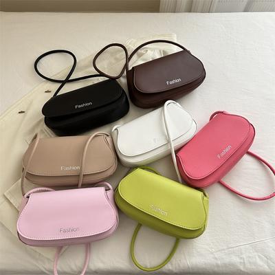 Minimalist Style Fashionable One Shoulder Underarm Bag New Fashionable Candy Color Crossbody Bag Commuting Hand Saddle Bag