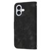 For iPhone 17 Case Imprinted Line Leather Phone Cover with Handy Strap