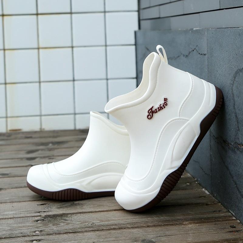 Women's Fashion Casual Anti Slip Waterproof Wear Resistant Midsole Rain Shoes Lightweight Rubber Shoes