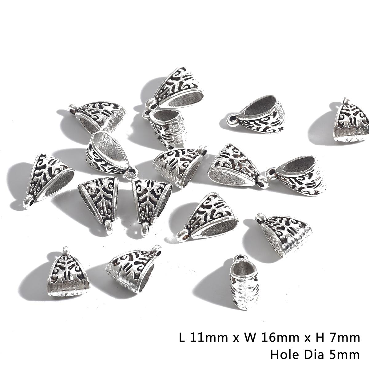 

20шт тибетские треугольные бусины под залог, подходят для браслета, подвески, разъемы для изготовления 01 серебряный