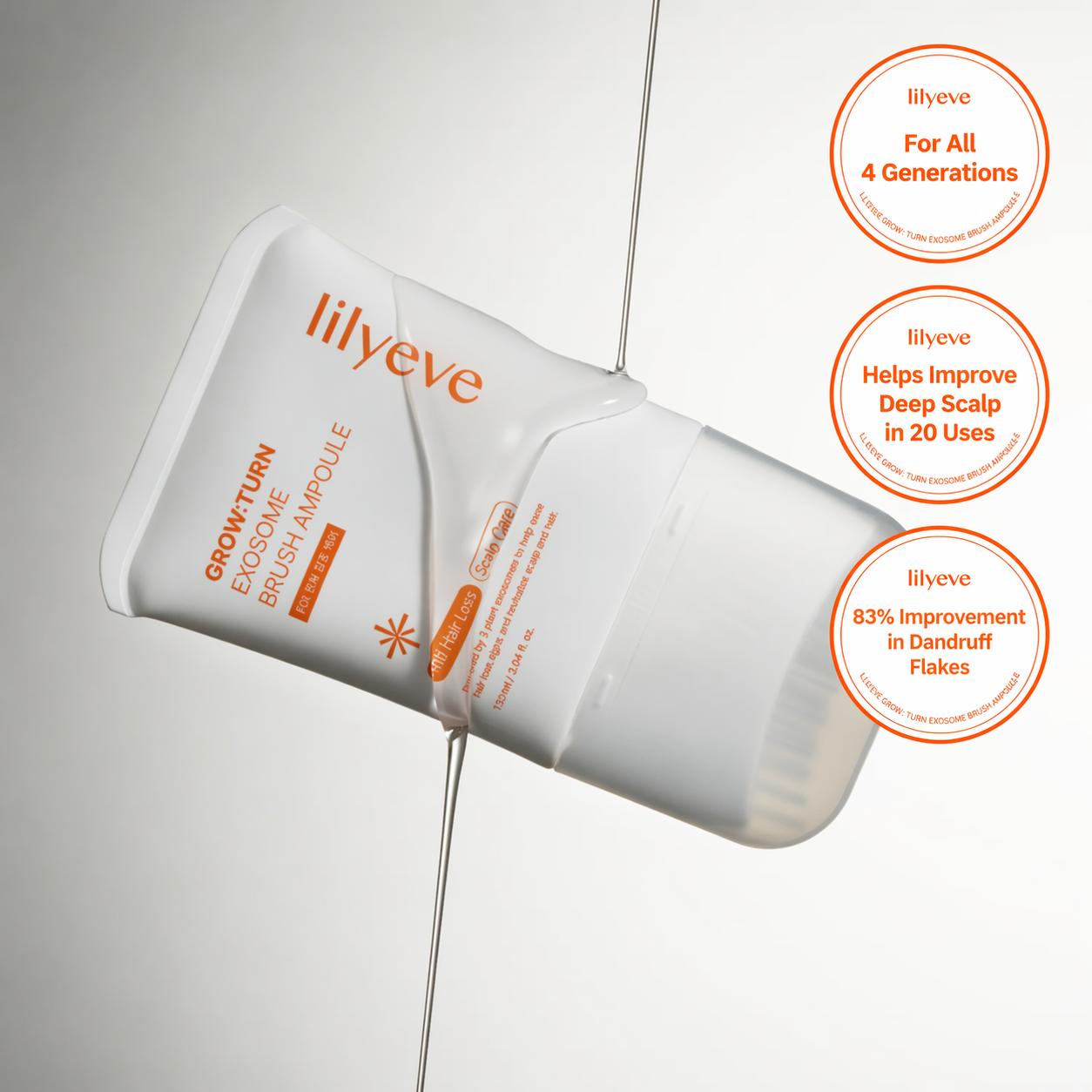 Аутентичная ампула-сыворотка для роста и укрепления волос Lilyeve Glow Turn Exosome Brush 100 мл Pack of 1