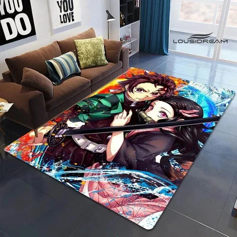 Demon Slayer Printed Carpet for Living Room Decoration Japanese Anime Bedroom Area Rug Non-slip Home Bathroom Floor Mat