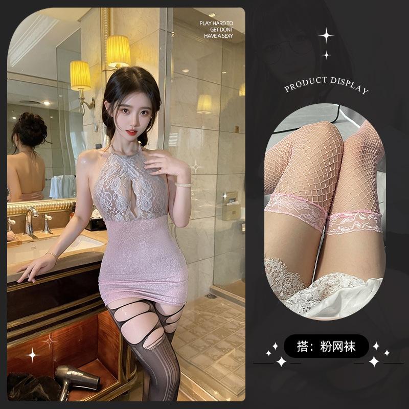 Sex underwear pure desire hottie shiny sexy neck uniform shiny temptation royal sister secretary hip skirt