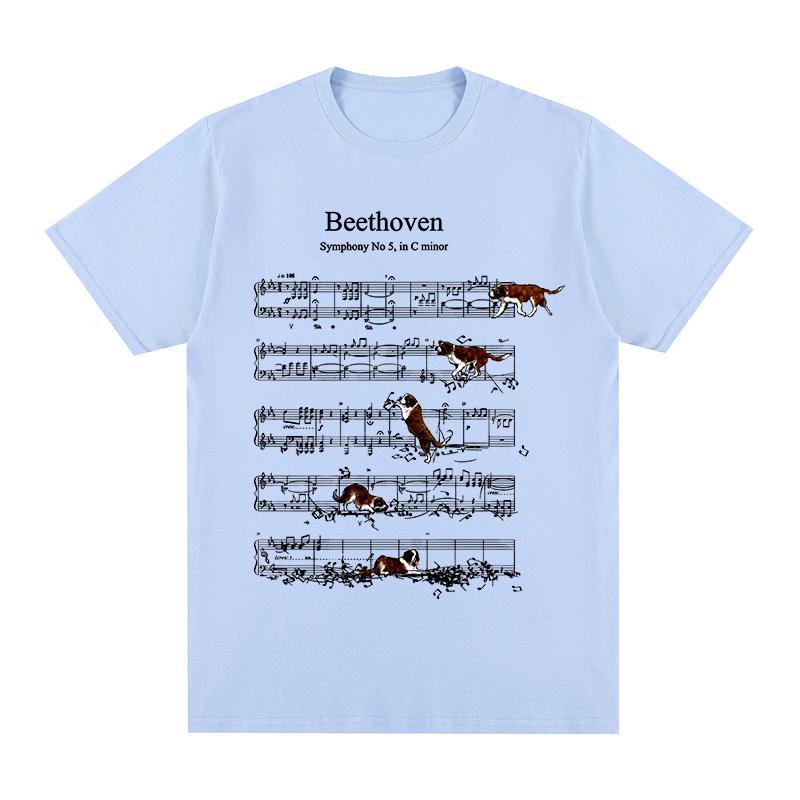 Beethoven Hund Vintage T-Shirt Musiker Baumwolle Herren T-Shirt Neues TEE TSHIRT Damen Oberteile