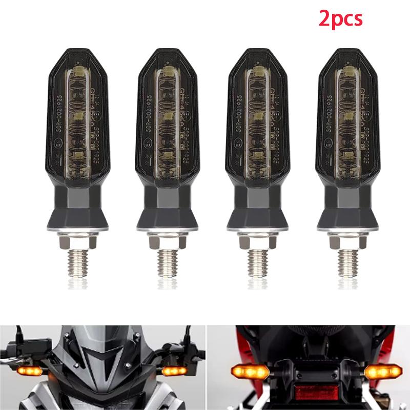 Motorcycle LED Turn Signal Lights 8mm Mini Flashing Light For Honda CBR500R CBR650F CB500X CRF250L MSX125 12V Moto Indicator