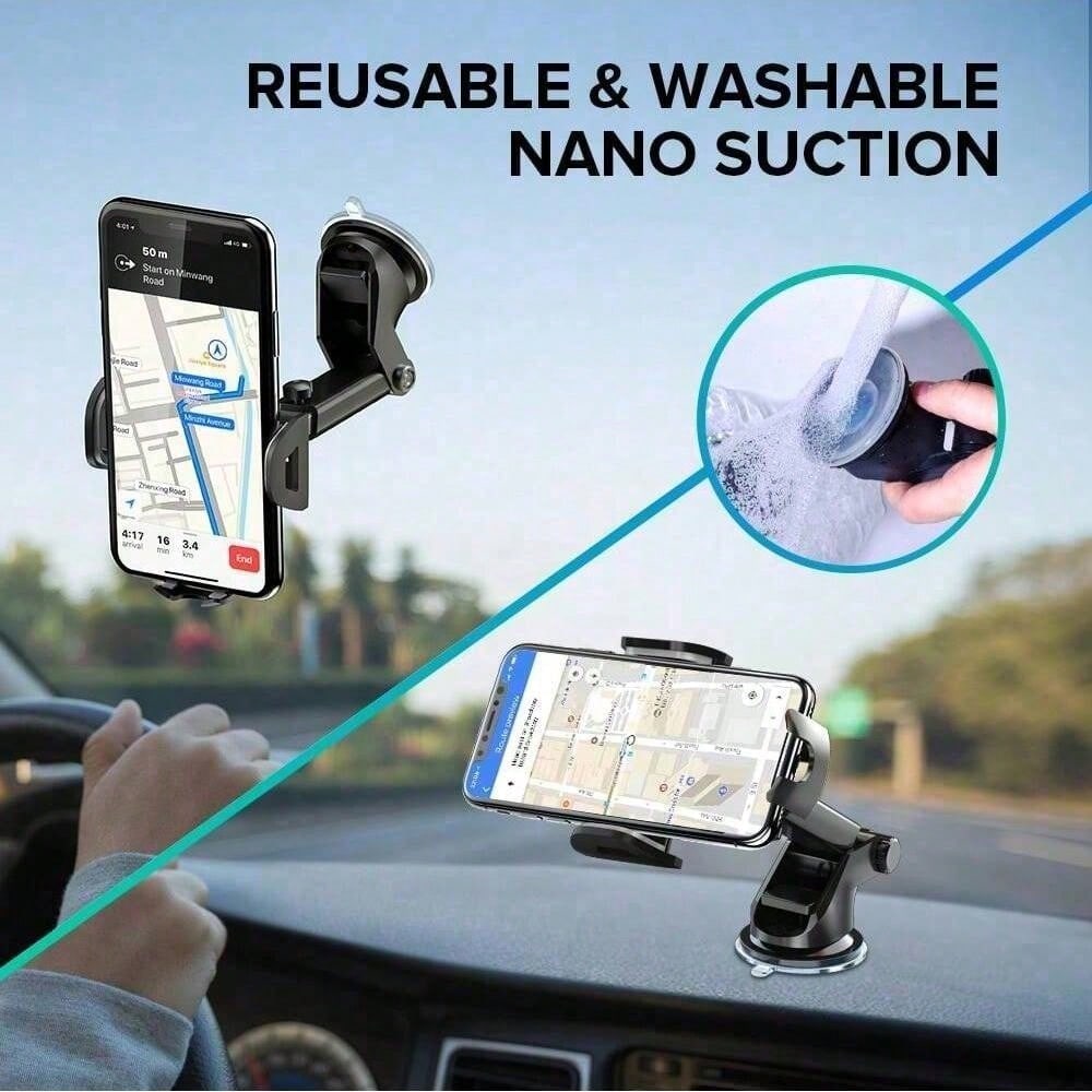 1PC Car Dashboard Navigation Bracket – Suction Cup or Air Vent Mount for Mobile Phones & GPS Devices