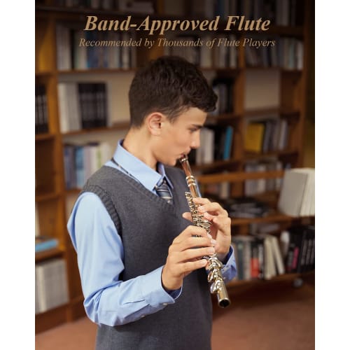 Eastar Flute, 16-Hole, Covered Keys, E Mechanism, Offset, Nickel-Plated, with Stand and Case, Beginner's Set (Silver), Perfect for School Openings