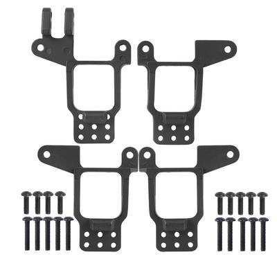 4pcs Multihole Adjustable Front Rear Shocks Struts Damper Towers Mount Fit for Traxxas TRX‑4 RC CarBlack