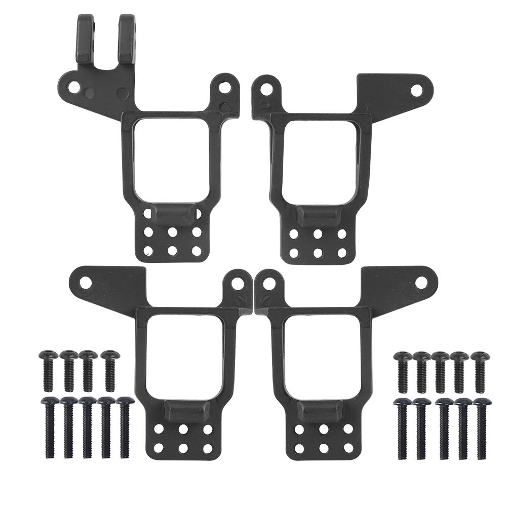 4pcs Multihole Adjustable Front Rear Shocks Struts Damper Towers Mount Fit for Traxxas TRX‑4 RC CarBlack