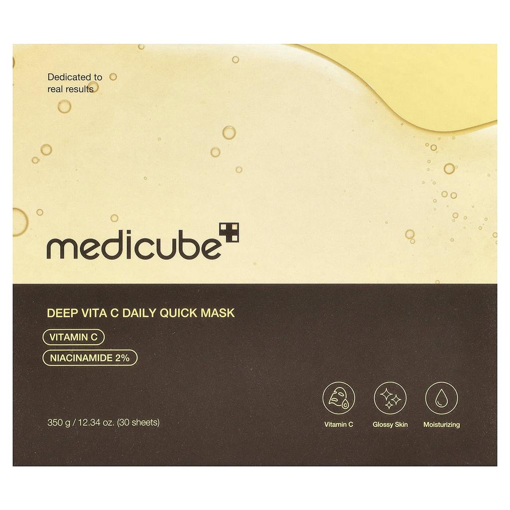 Medicube Deep Vita C Daily Quick Beauty Mask, 30 Sheets, 350g (12.34oz)