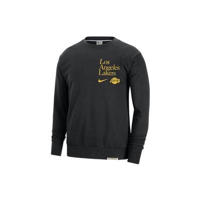 Nike Standard Issue Los Angeles Lakers Crew Neck Sweatshirt Men Tops Black FD8654-010