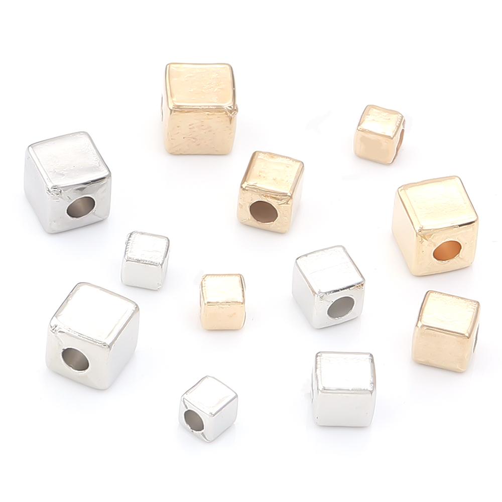 200pcs 3/4/5mm CCB Square Beads Cube Loose Spacer Beads for DIY Jewelry Making Crafts Bracelets Necklace Accessories Wholesale