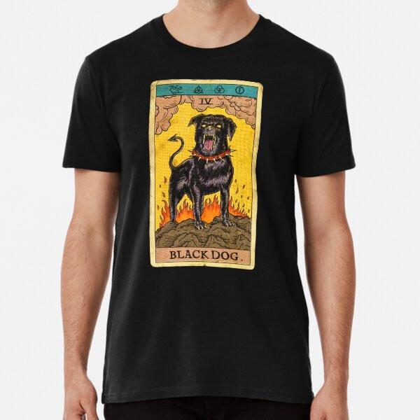Black Dog Tarot Card Premium T-Shirt S to 5XL Made in the AU/USA T-Shirt